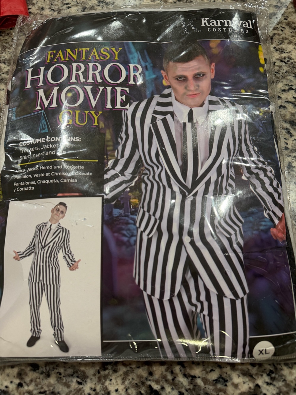 Adult Black & White Striped Dress - Karnival Costume Style size XL